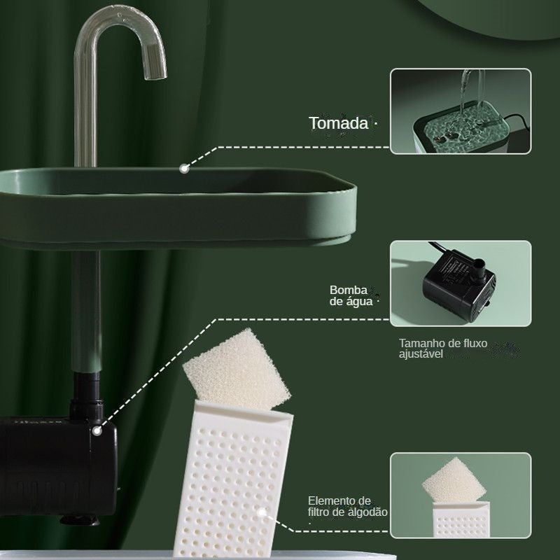 Bebedouro Fonte de Água Elevado Automático Para Pet Cachorro Gato 1.5 L