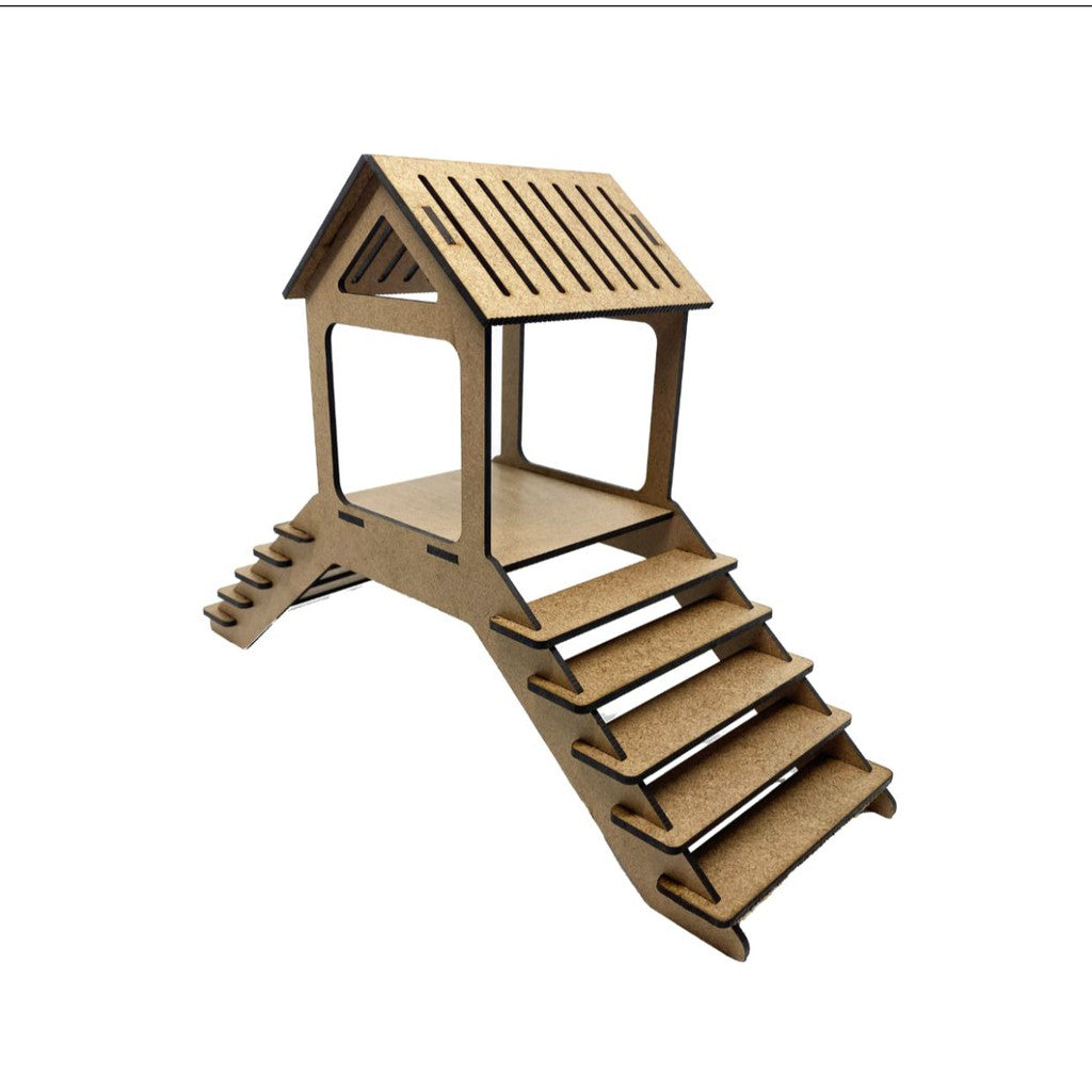 Casinha De Brinquedo Para Hamster e Gerbil com escadinha