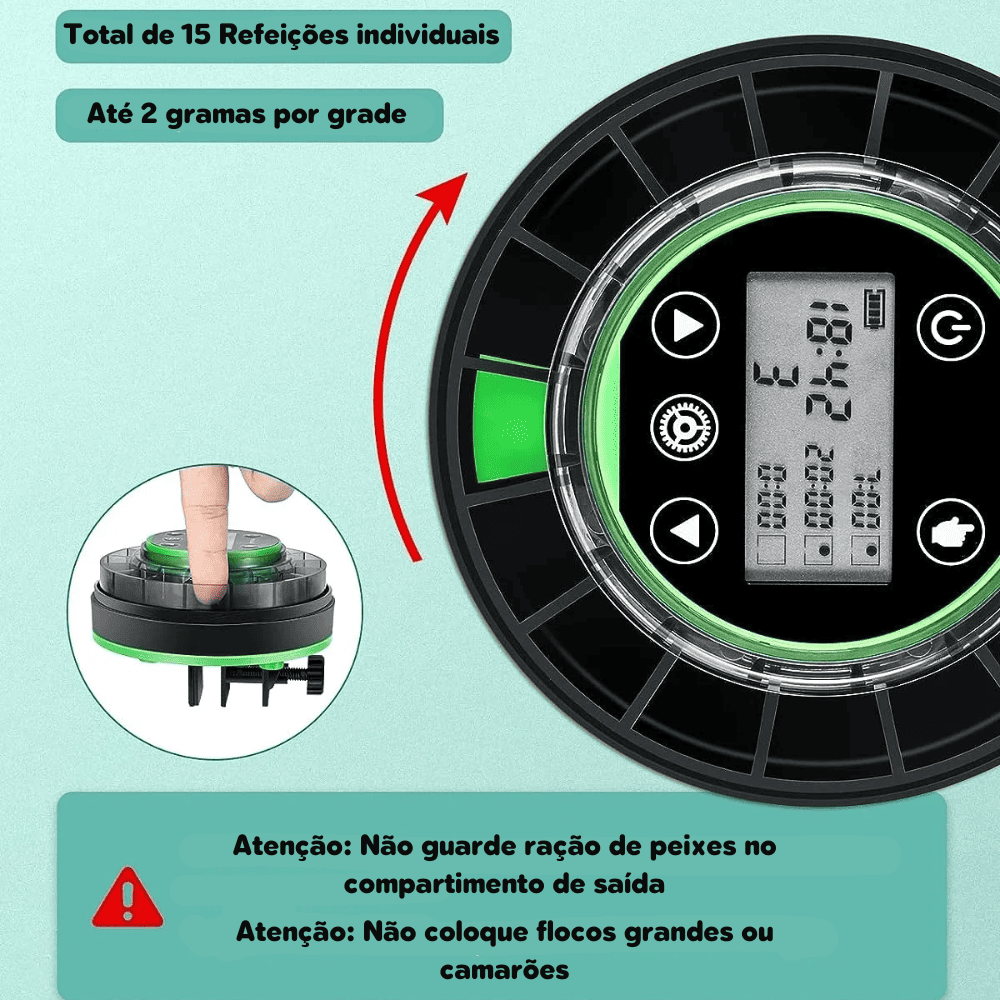 Alimentador Automático com LCD para Aquário