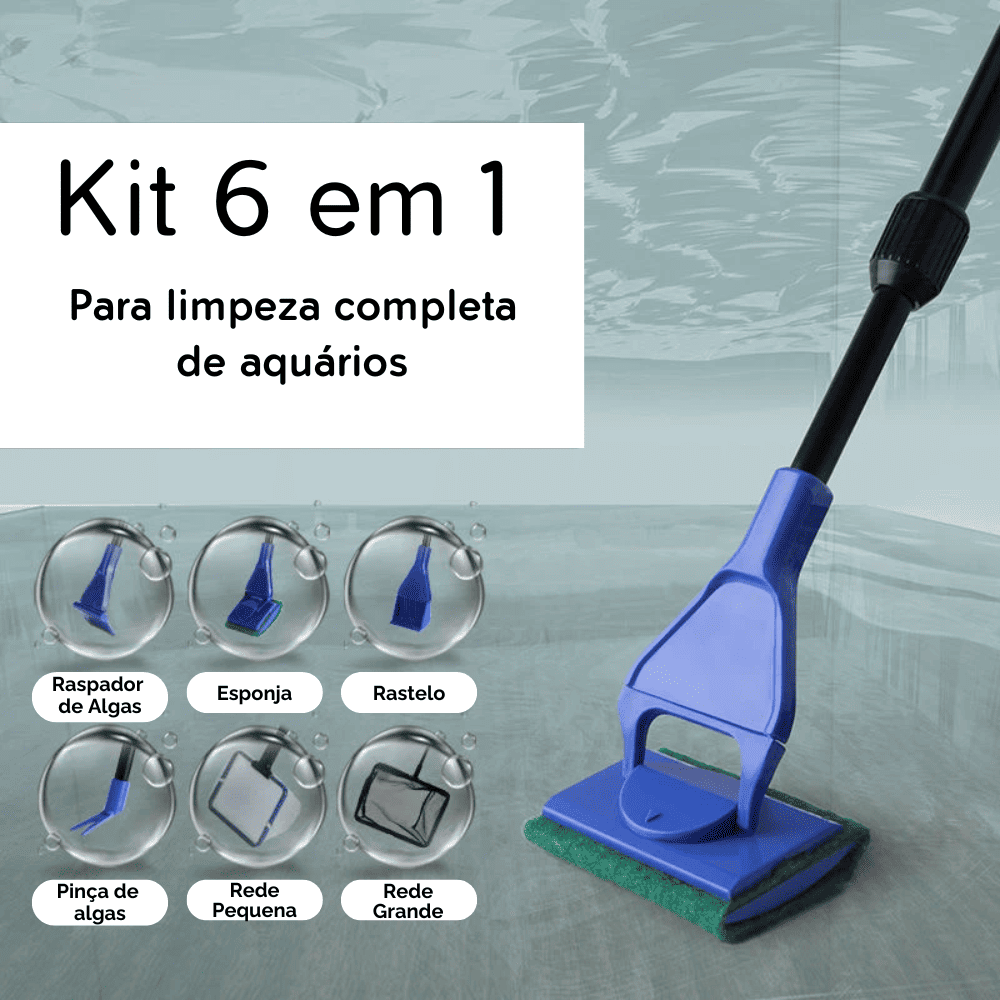 Kit Limpeza de aquário 6 em 1
