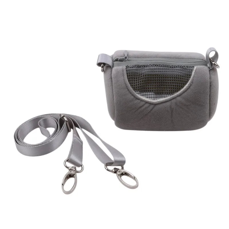 Gaiola Portátil para Animais de Estimação, Acessórios de Corpo Cruzado, Design de Cilindro, Macia e Prática para Viagem - Ideal para Hamsters, Esquilos e Outros Pequenos Pets