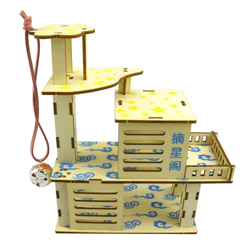 Casinha de Madeira para Hamster e Pequenos Animais