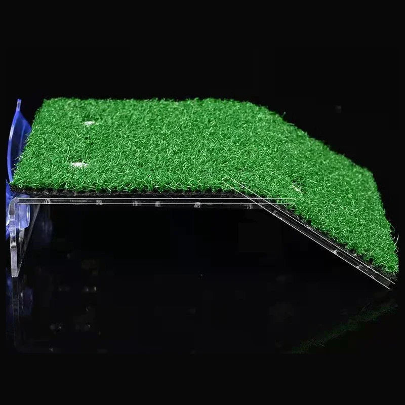 Plataforma Flutuante para Tartarugas - Rampa de Grama e Musgo, Ilha Decorativa para Aquários e Habitat de Répteis