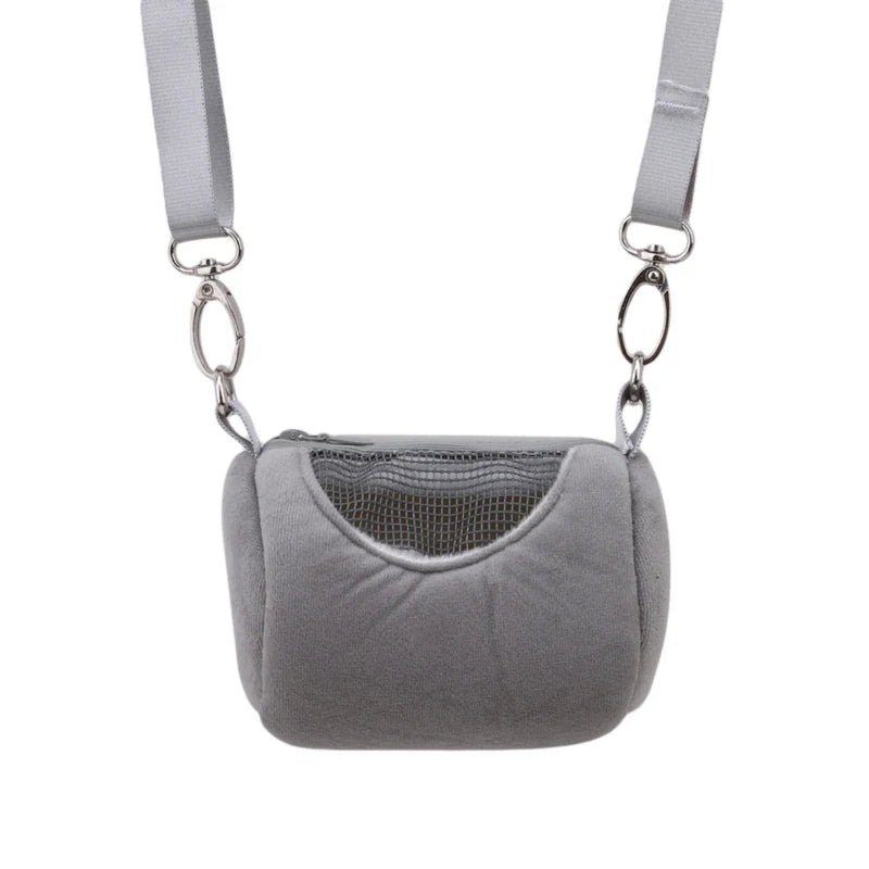 Gaiola Portátil para Animais de Estimação, Acessórios de Corpo Cruzado, Design de Cilindro, Macia e Prática para Viagem - Ideal para Hamsters, Esquilos e Outros Pequenos Pets