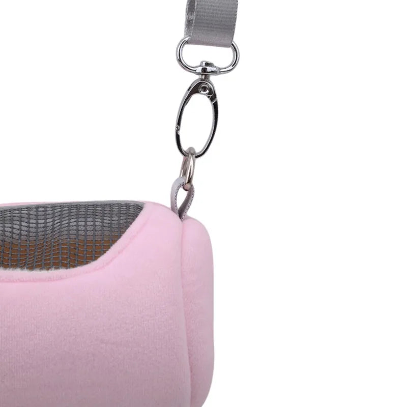 Gaiola Portátil para Animais de Estimação, Acessórios de Corpo Cruzado, Design de Cilindro, Macia e Prática para Viagem - Ideal para Hamsters, Esquilos e Outros Pequenos Pets