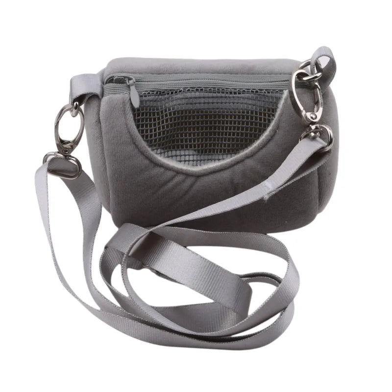 Gaiola Portátil para Animais de Estimação, Acessórios de Corpo Cruzado, Design de Cilindro, Macia e Prática para Viagem - Ideal para Hamsters, Esquilos e Outros Pequenos Pets