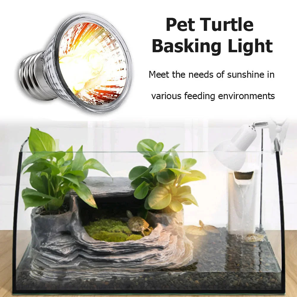 Lâmpada para répteis UVA e UVB, Basking para tartarugas, Luz UV, Luz de aqueci