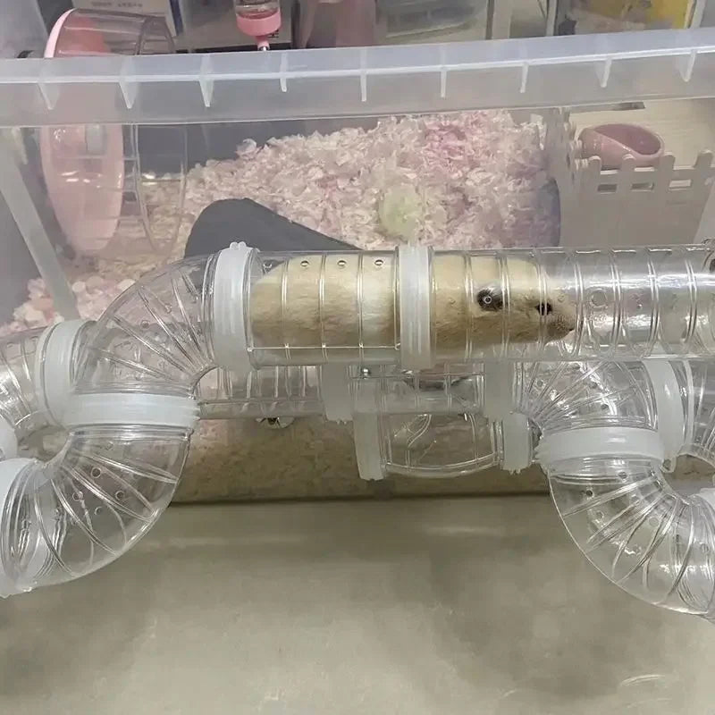 Brinquedo hamster labirinto diy remodelado gaiolas tubos externos conjunto túne