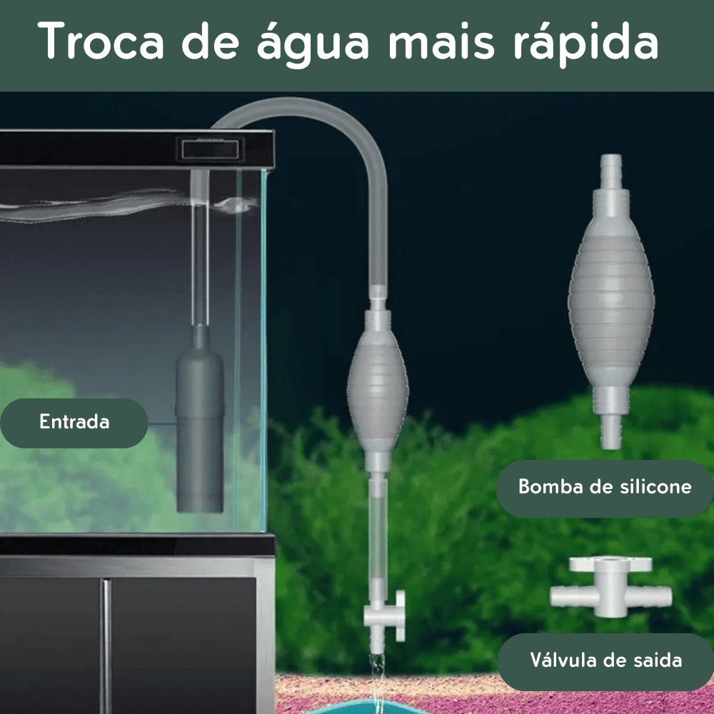 Sifão Trocador de Água para Aquários