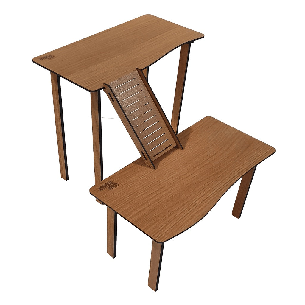 Plataforma Elevada Dupla Retangular Brinquedo para Roedores Hamsters com Escada