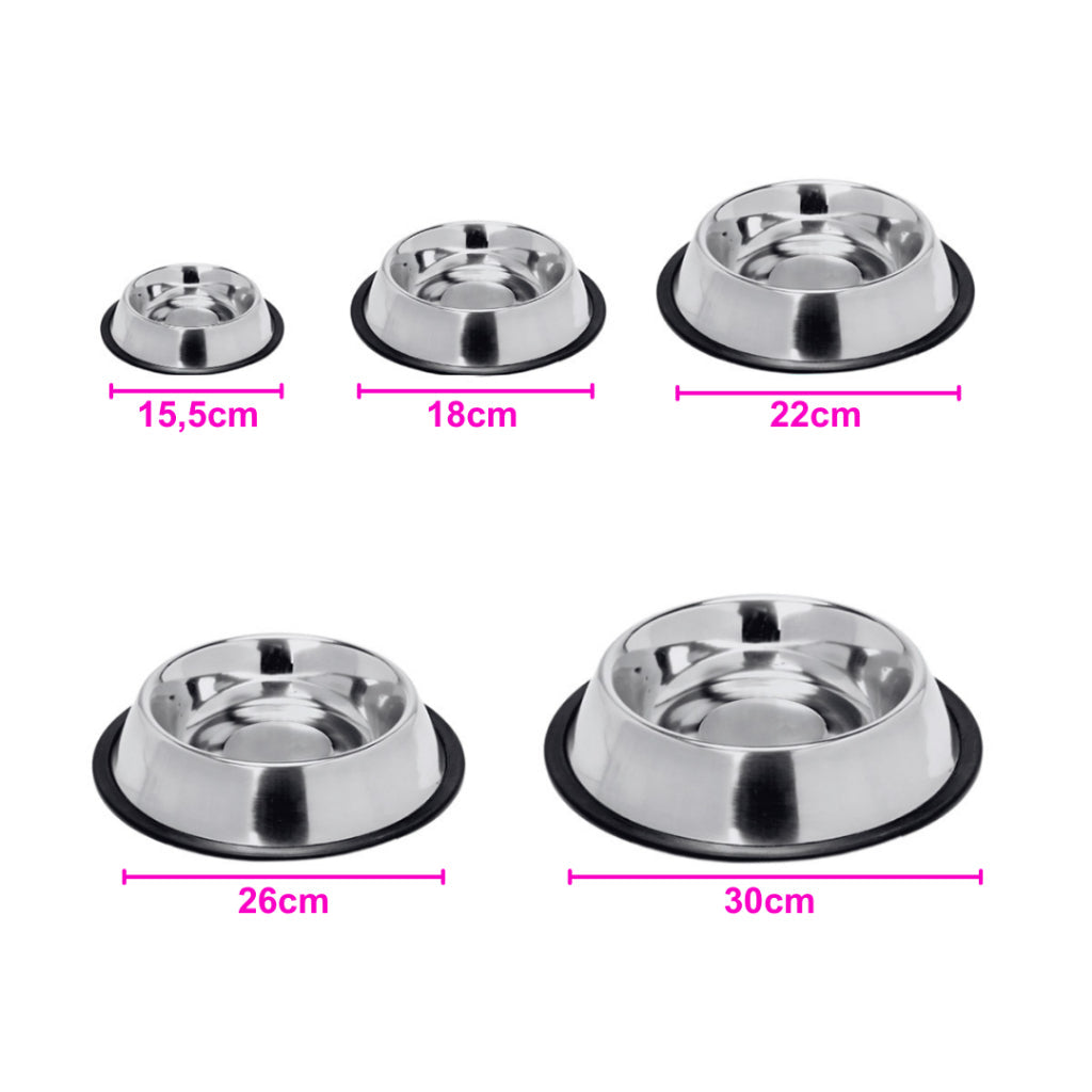 Comedouro e Bebedouro Vasilha Inox para Cães e Gatos - Resistente Mais Vendido -  150ml a 1400ml