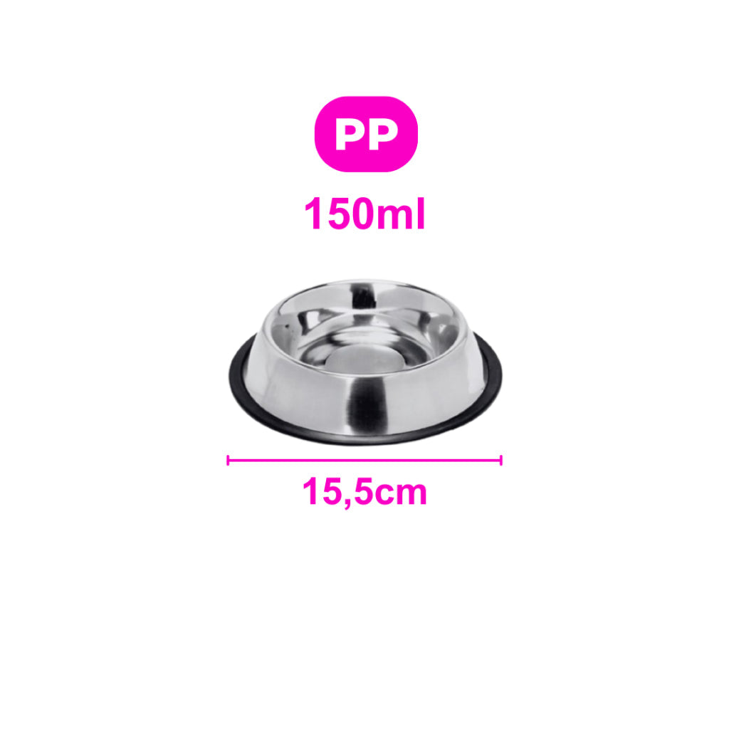 Comedouro e Bebedouro Vasilha Inox para Cães e Gatos - Resistente Mais Vendido -  150ml a 1400ml