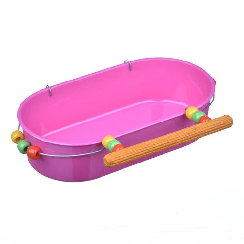 Banheira Para Calopsita Decorada C/Poleiro