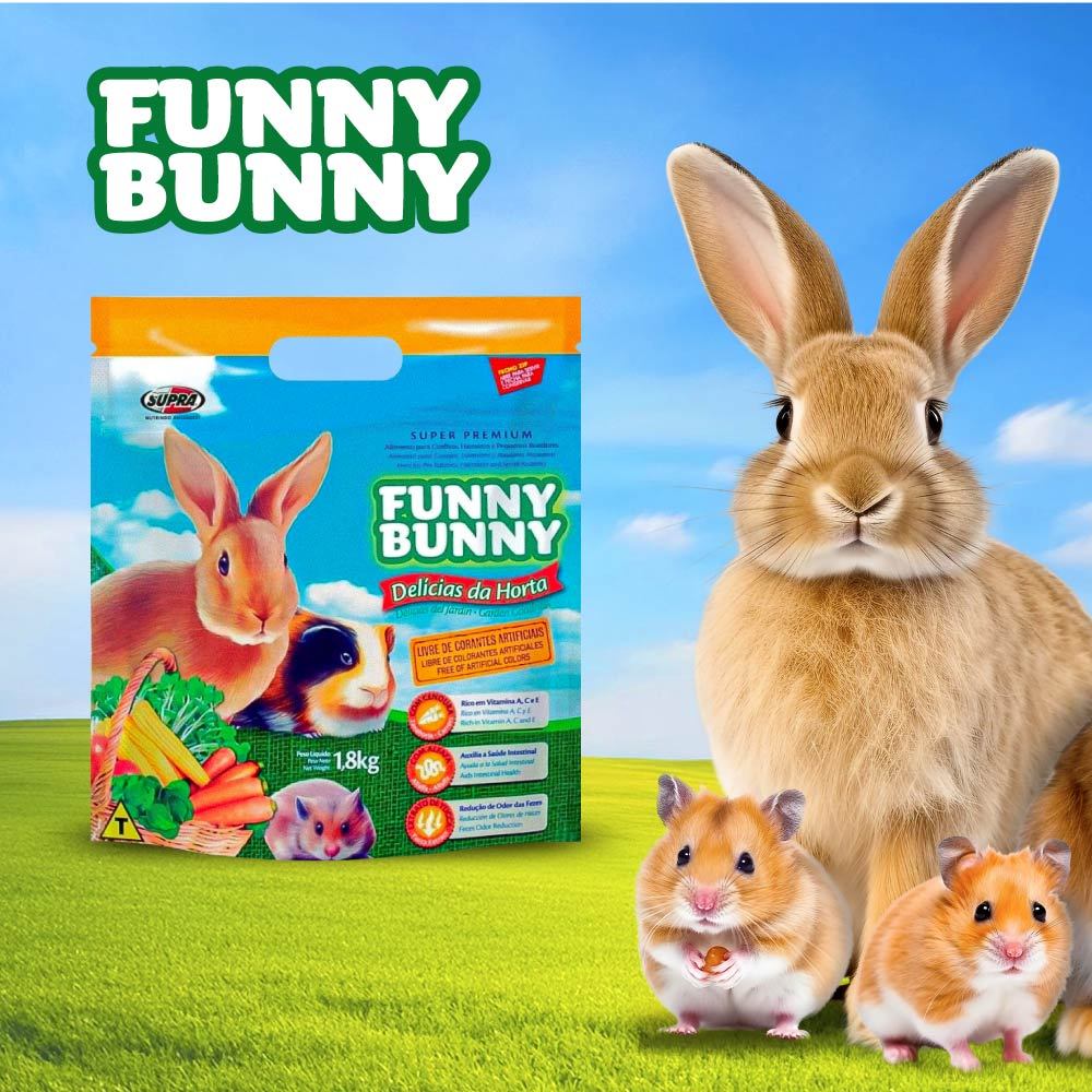 Funny Bunny Delícias da Horta 1,8kg Ração para Coelhos e Roedores Supra