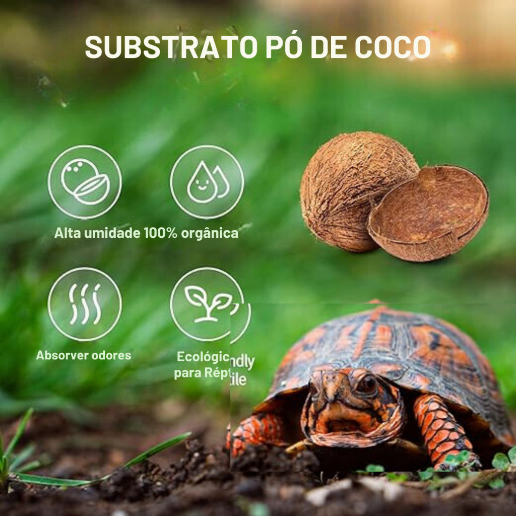 Substrato Pó de Coco 5L - Ideal para Jabutis, Cágados e Terrários!