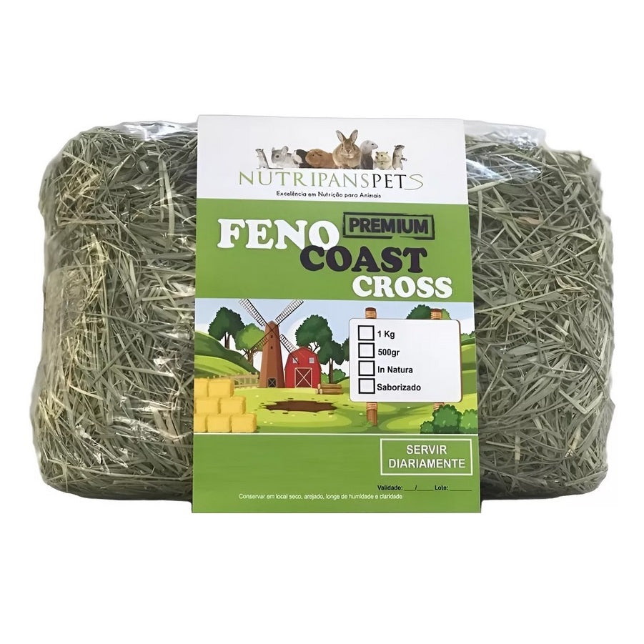 Feno Coast Cross Premium Verdinho Fresquinho p/ Coelho,Porquinho da índia,Hamster e Chinchila